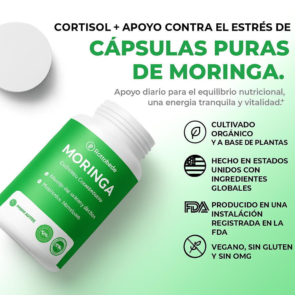 Cápsulas Rosabella Moringa: Reduce el cortisol de forma natural